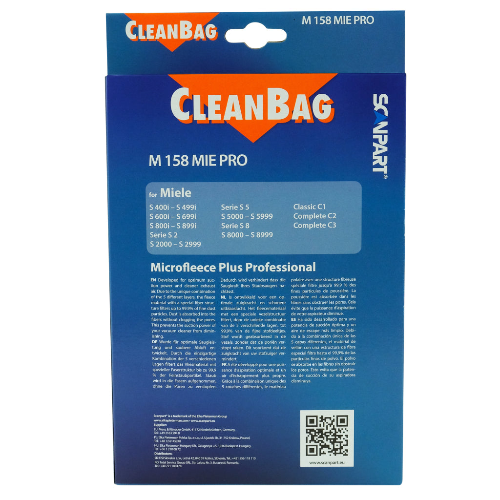 Scanpart CleanBag Dust Bag M 158 MIE PRO for Miele (5 Pieces)