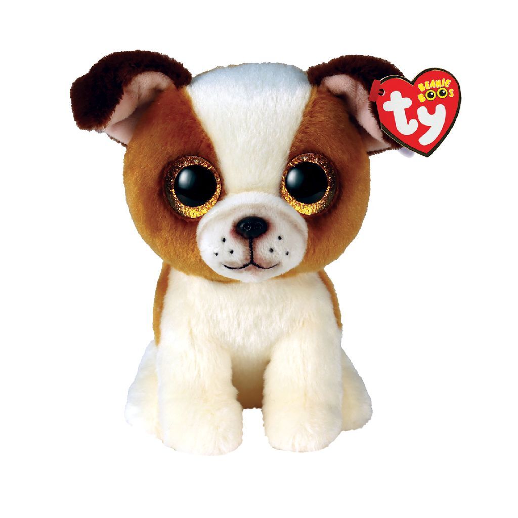 TY Beanie Boos Bulldog Plush Toy Hugo, 15 cm, Cuddle Buddy