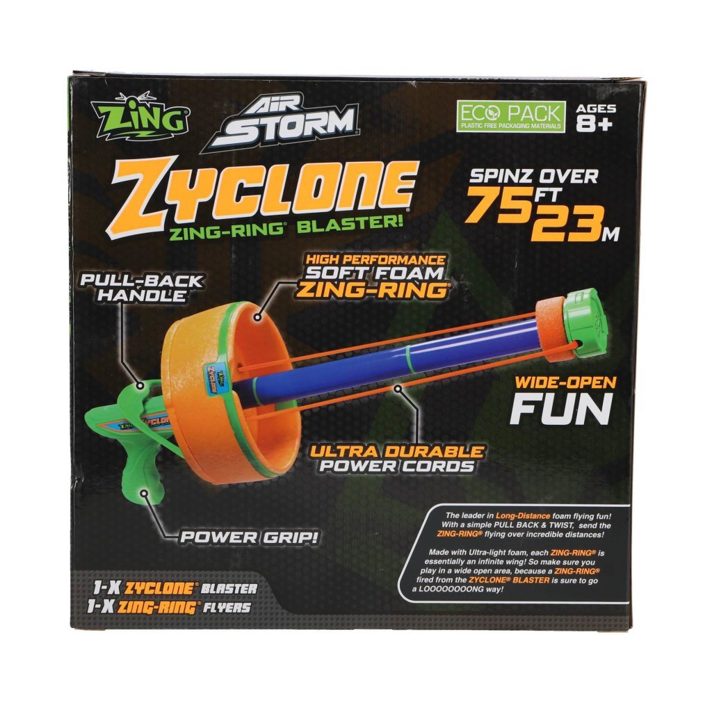 Zing Zyclone Air Storm Zing Ring Blaster - Fires Up to 23 Meters