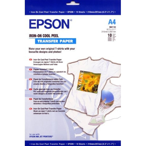 Epson | Cool Peel T-Shirt Transfer Paper C13S041154 A4 210x297mm 10-Pack | For EcoTank ET-7700 And ET-7750 And Expression afbeelding 2