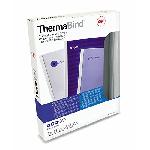 GBC Standard - 1.5 mm - A5 (148 x 210 mm) - 15 Blätter - 150 Mikron - white - 240 g/m² - 100 Stck. Thermobindemappe afbeelding 1