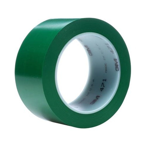 3M | PVC Adhesive Tape 471F 471GR50 33m x 50mm - Electrical Grade PVC Tape | For Insulation Applications | Green Roll afbeelding 1