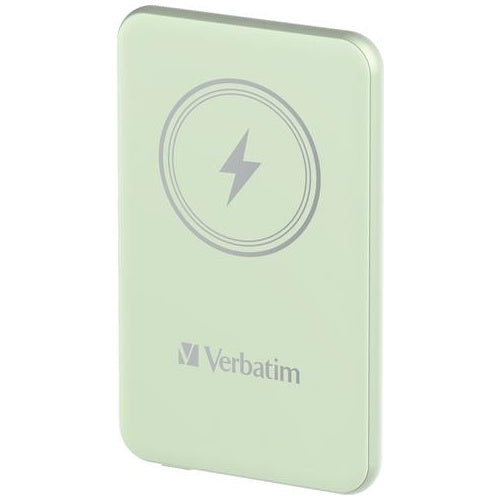 Verbatim Charge n Go - Induktive Power Bank - Magnethalterung - Li-Pol - 5000 mAh - 20 Watt - 2,4 A - Apple Fast Charge, PD 3,0, QC 3,0, Apple 2,4A, USB BC 1,2 (24 pin USB-C) - grün (32241) afbeelding 1