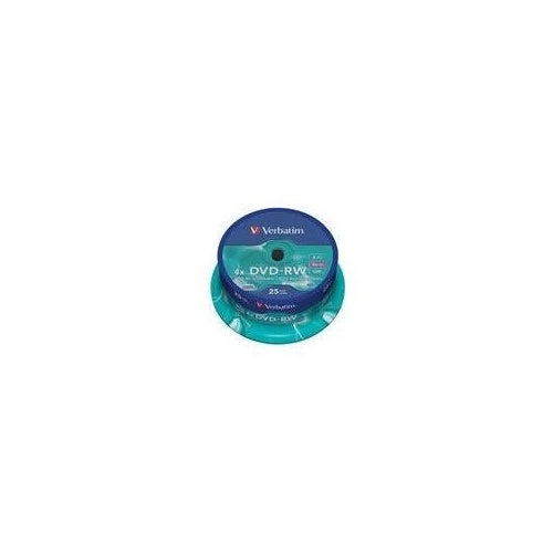 Verbatim - 25 x DVD-RW - 4.7GB (120 Min.) 4x - mattes Silber - Spindel - Speichermedium (43639) afbeelding 1
