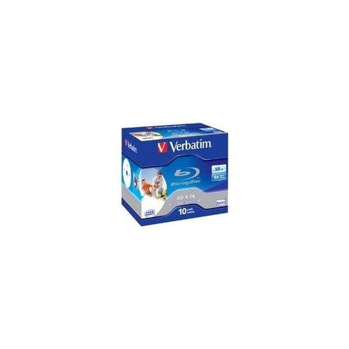 Verbatim - 10 x BD-R DL - 50GB 6x - mit Tintenstrahldrucker bedruckbare Oberfläche - Jewel Case (Schachtel) (43736) afbeelding 1