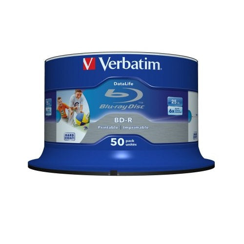 Verbatim DataLife - 50 x BD-R - 25GB 6x - mit Tintenstrahldrucker bedruckbare Oberfläche - Spindel (43812) afbeelding 2
