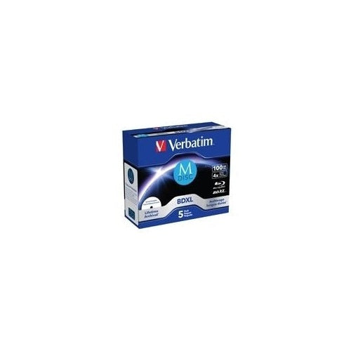 Verbatim M-DISC BD-R JEWEL CASE 100 GB, 4x, 5er-Pack, Jewel Case, mit Tintenstrahldruckern bedruckbar (43834) afbeelding 1