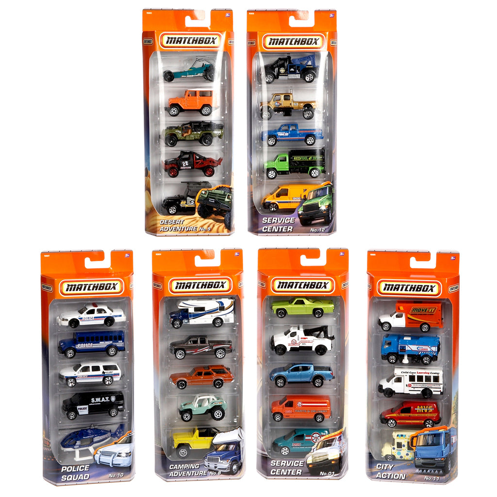 Mattel Matchbox Vehicles 5 Pieces Assorted
