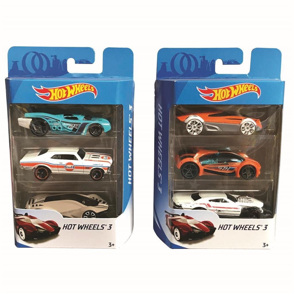 Hot Wheels - 3-Car Pack - Die-Cast Vehicles - Race Set 3er-Sets