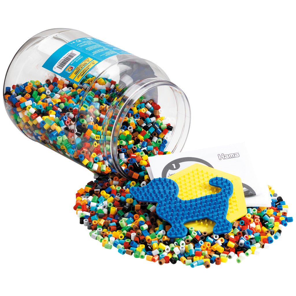 Hama Iron-on Beads Multicolor 7000 Pieces with Dog and Hexagon Plate
