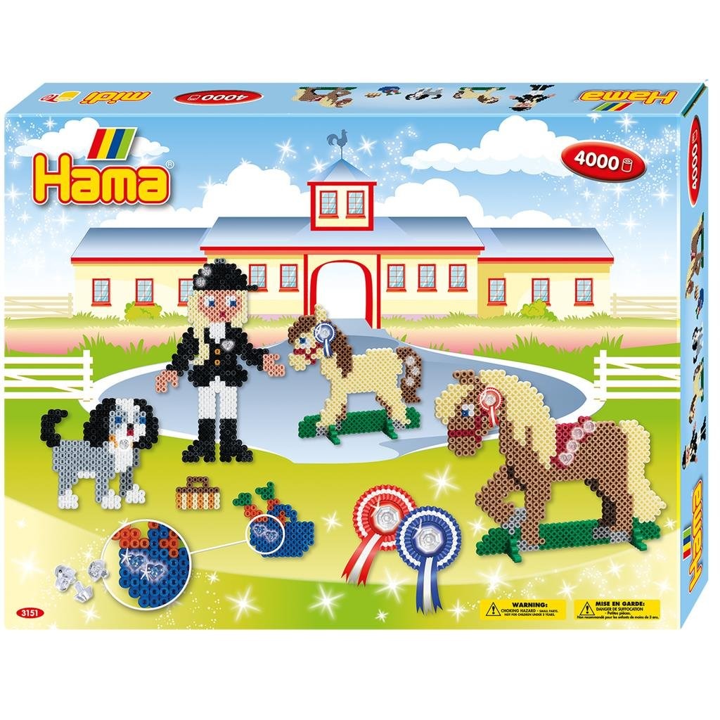 Hama Iron-on Beads Horse Riding School 4000 Pieces Multicolor Glitter