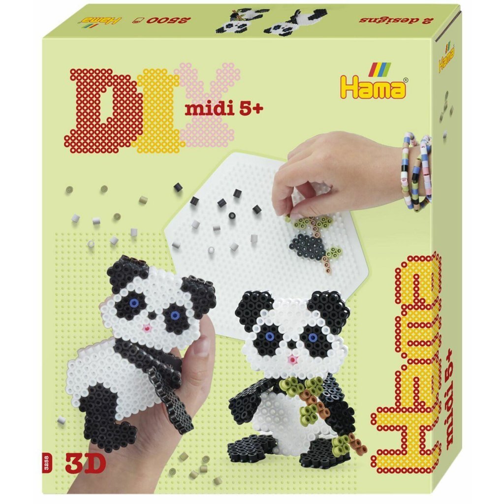 Hama Iron-on Beads Midi 3D Panda 2500 Pieces
