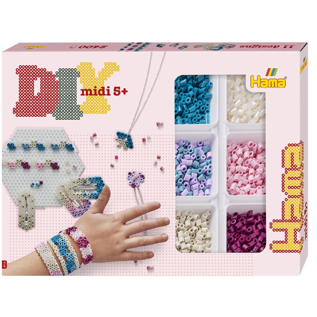 Hama Iron-on Beads DIY Midi Jewelry Making 2400 Pieces for Children 5+