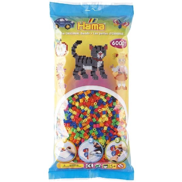 Hama 20551 Neon Iron-on Beads Set - 6000 Pieces for Kids Aged 5 and Up