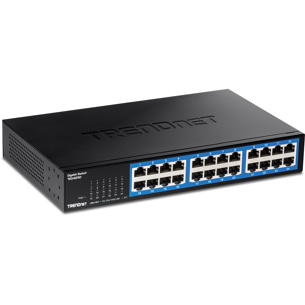 TRENDnet TEG S25D 24-Port Gigabit Network Switch, Desktop/Rack Mount, TAA Compliant, TEG-S25D