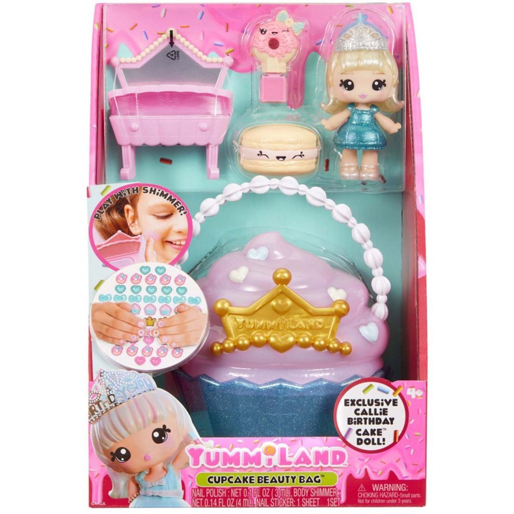 Yummiland Beauty Bag Playset Cupcake Lipgloss Doll with Accessories