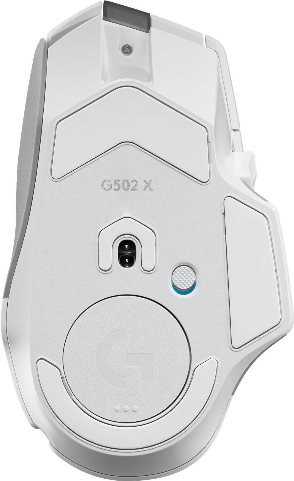 Logitech G G502 X LIGHTSPEED Wireless Gaming Mouse, Optical, 8 Buttons, White (910-006190)