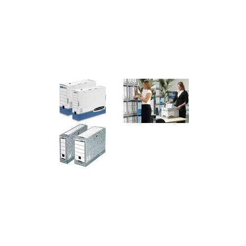 Fellowes Archiv-Schachtel R-Kive PRIMA, weiß-blau (B)150 mm aus 100% recycelter Karton, zu 100% wiederverwertbar (0027701) afbeelding 1