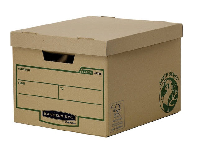 Fellowes Archiv-/Transportbox Standard R-Kive EARTH, braun aus 100% recyceltem Karton, für Format DIN A4, doppelter (4470601) afbeelding 1