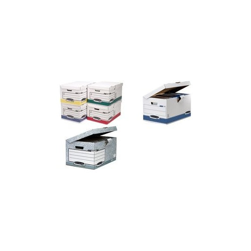 Fellowes Archiv-Klappdeckelbox Maxi Bankers Box, weiß/blau aus 100% recycelter Pappe, zu 100% wiederverwertbar, stapel- - 1 Stück (1141501) afbeelding 1
