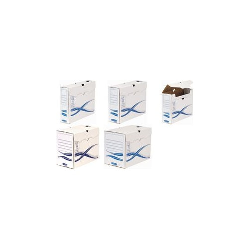 Fellowes BANKERS BOX Basic Archiv-Schachtel, blau (B)200 mm aus 100% recyceltem Karton, FSC-zertifiziert, - 25 Stück (4460401) afbeelding 1