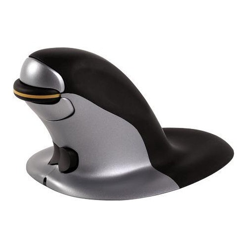 Fellowes Penguin Large - Maus - rechts- und linkshändig - Laser - kabellos - 2.4 GHz - kabelloser Empfänger (USB) - Schwarz, Silber afbeelding 1