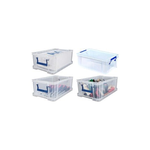 Fellowes Aufbewahrungsbox ProStore, 10 Liter, 4er-Set transparent klar, aus stoßfestem, recycelbarem PP, mit - 1 Stück (7730404) afbeelding 1