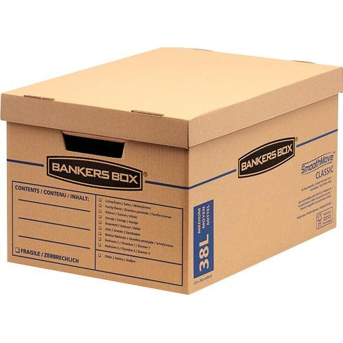 Fellowes SmoothMove Umzugsbox 26x32x44 cm (38L) - Aufbewahrungsbox - Natürlich - Rechteckig - Karton - Muster - 38 l (6203801) afbeelding 1