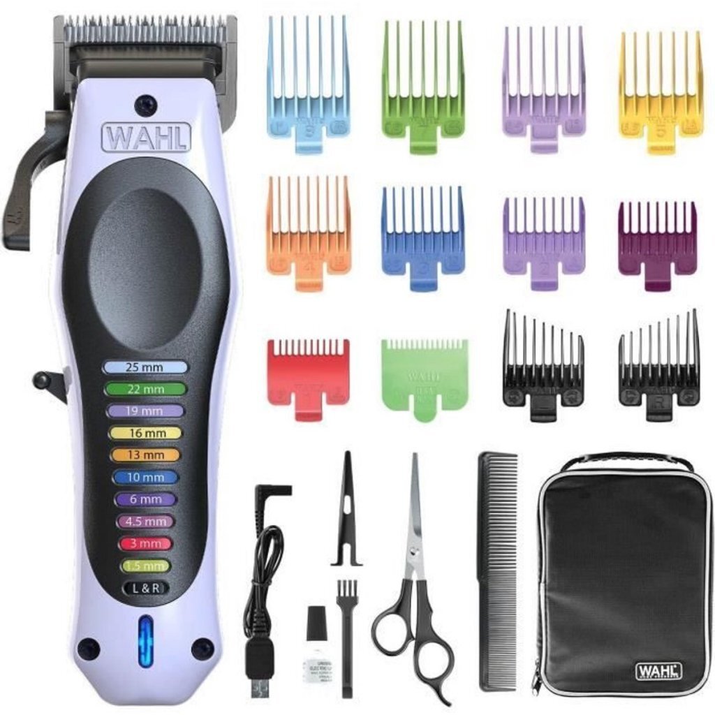 Wahl Color Pro Lithium Trimmer White/Black - 11 Settings, 10 Combs