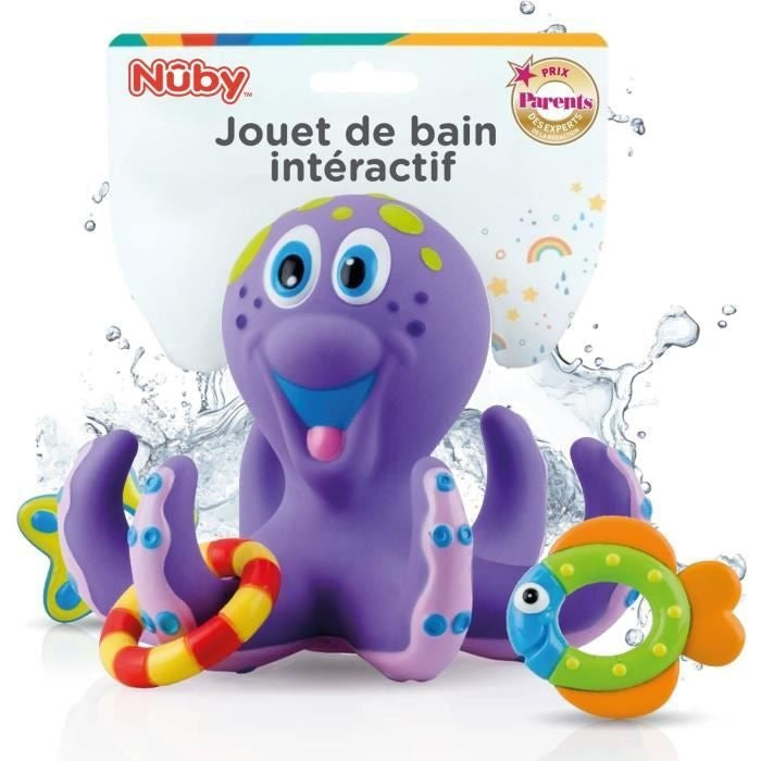 Jouet de bain - NUBY - Pieuvre intéractive flottante - Anneaux de bain - Violet afbeelding 1