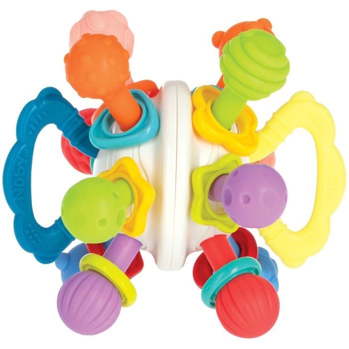 Anneau de dentition - NUBY - Twist ball - Avec hochet - Des 3 mois - Multicolore afbeelding 1