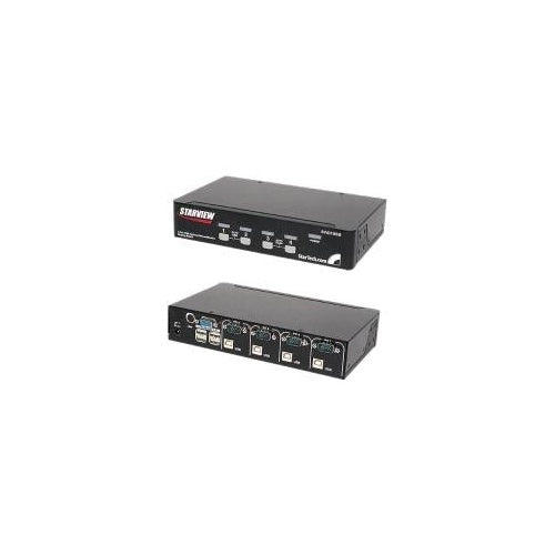 StarTech.com 4 Port VGA USB KVM Switch mit Hub - Professioneller VGA KVM Umschalter - KVM-Switch - USB - 4 x KVM port(s) - 1 lokaler Benutzer - Desktop (SV431USB) afbeelding 1