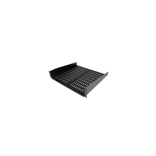 StarTech.com 2 HE Universal Server Rack - Schrank Fachboden bis 22 Kg - 40cm Tief - belüftet - Rack-Regal (Konsole, belüftet) - Schwarz - 1U - 48,3 cm (19") (CABSHELFV) afbeelding 1