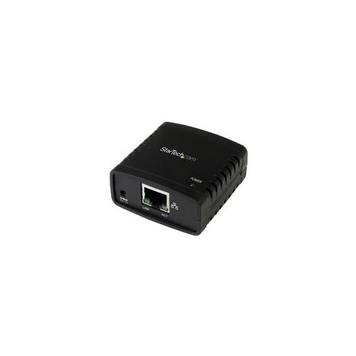 StarTech.com 10/100 Mbit/s Ethernet auf USB 2.0 Netzwerk LPR Printserver - USB Druckserver / Print Server mit Auto-sensing - Druckserver - USB 2.0 - 10/100 Ethernet - Schwarz afbeelding 1