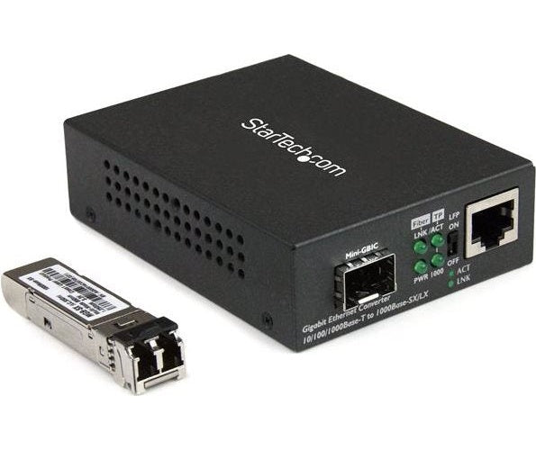 StarTech.com Gigabit Ethernet Glasfaser Medienkonverter - 850nm MM LC - 500,0m- Medienkonverter - 10Base-T, 1000Base-LX, 1000Base-SX, 100Base-TX, 1000Base-T - RJ-45 / LC Multi-Mode - 850 nm (MCM1110MMLC) afbeelding 1