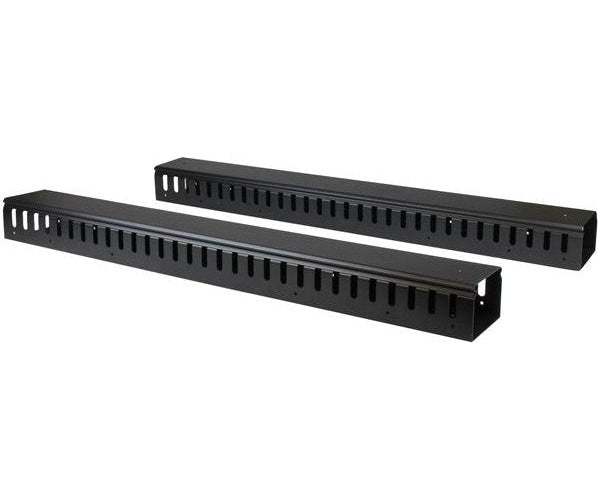 StarTech.com Vertikaler Kabelordner mit Finger Duct - 0U - 1,8m - Rack Kabelmanager - Kabel - Organizer - 1.83 m - Schwarz - 40U (Anzahl pro Packung: 2 ) afbeelding 1