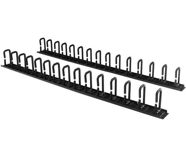 StarTech.com Vertikaler Kabelordner mit D-Hacken - 0U - 1,8m - Rack Kabelmanager - D-Ring-Kabelführungskit - 1.83 m - Schwarz - 40U (Anzahl pro Packung: 2 ) afbeelding 1