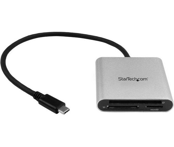 StarTech.com USB3.0 Flash Memory Multi-Card Reader and Writer with USB-C - Kartenleser (CF I, CF II, MMC, SD, microSD, SDHC, microSDHC, SDXC, microSDXC) - USB3.0 (FCREADU3C) afbeelding 1