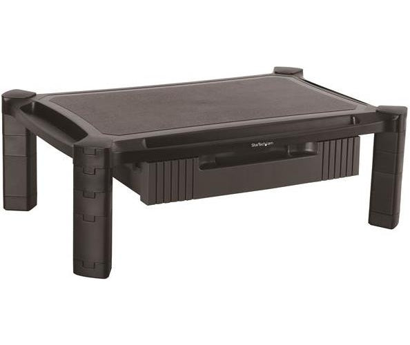 StarTech.com Monitor Ständer mit Schublade - Höhenverstellbar - Groß: 50cm - Computer Monitorständer bis zu 81,30cm (32")  - Aufstellung (Gestelloberfläche, 8 kleine Steigleitungen, 4 große Steigleitungen) für Monitor - Kunststoff - Schwarz - 0065030871006 - image 1