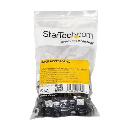 StarTech.com Server Rack Screws and Clip Nuts - 10-32 - Rack Mount Screws and Slide-On Cage Nuts - Schrauben für Rack afbeelding 1