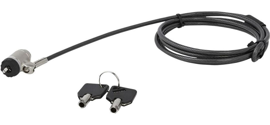 StarTech.com Laptopschloss - Push-to-Lock Taste - 2 m Stahlkabel - Notebook Diebstahlsicherung - Kabelschloss - LTLOCKKEY - Sicherheitskabelschloss - Schwarz, Silber - 2 m afbeelding 1