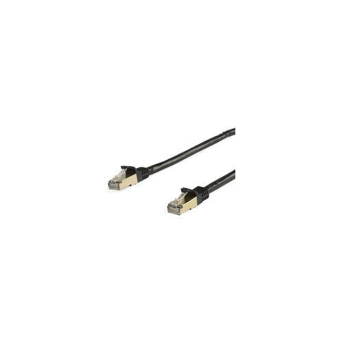 StarTech.com 6ASPAT10MBK Patchkabel CAT6a (10 m, schwarz, RJ45-Snagless-Steckverbinder, CAT6a-STP-Kabel, Kupferdraht, Netzwerkkabel) - Patch-Kabel - RJ-45 (M) bis RJ-45 (M) - 10 m - STP - CAT 6a - geformt, ohne Haken - Schwarz afbeelding 1