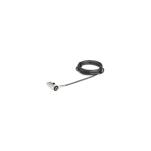 StarTech.com LTLOCKNBL Laptop Sicherheitsschloss (4-stelliges, verstellbares Zahlenschloss, für Noble Security Wedge Sicherheitsbuchsen, 2 m Stahlkabel) - Sicherheitskabelschloss - Schwarz, Silber - 2 m afbeelding 1