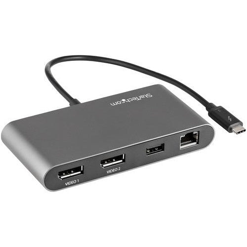 StarTech.com Thunderbolt 3 Mini Dock - Tragbare TB3-Dockingstation mit dual Monitoren und DP 4K 60 Hz - GbE - Dockingstation - Thunderbolt 3 - 2 x DP - 1GbE (TB3DKM2DPL) afbeelding 1