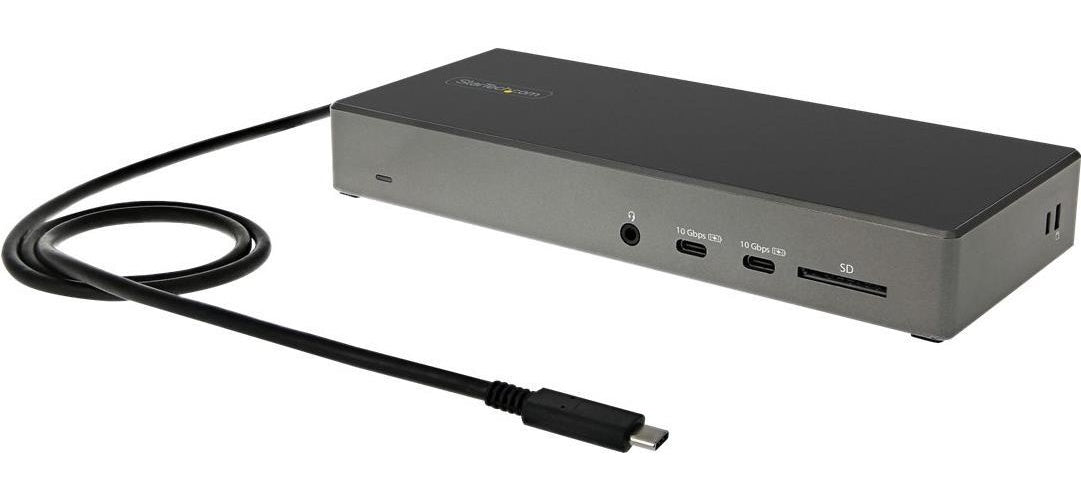 StarTech.com DK31C2DHSPDUE Notebook-Dockingstation & Portreplikator Verkabelt USB 3.2 Gen 2 (3.1 Gen 2) Type-C Schwarz - Grau (DK31C2DHSPDUE) afbeelding 1