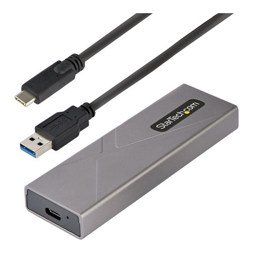 StarTech.com USB-C M.2 Externes Gehäuse für NVMe und SATA M.2 - USB-C/USB-A auf M.2 NVMe/SATA SSD - 10Gbit/s - M/B+M key M.2 Laufwerke - 2230/2242/2260/2280 - Aluminiumgehäuse - werkzeuglos - USB-C und USB-A Kabel (M2-USB-C-NVME-SATA) afbeelding 1
