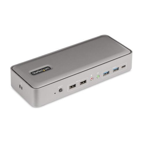 StarTech.com Dual-Laptop USB-C KVM Docking Station, Dual Monitor 4K 60Hz DisplayPort Dock, 5-Port USB Hub, GbE, 90W/45W Power Delivery to Two Laptops, Windows/Mac, 2-Host KVM Dock - Dockingstation - USB-C 3,2 Gen 2 - 2 x DP - 1GbE - TAA-kon afbeelding 1