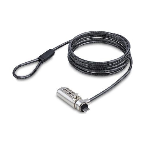 StarTech.com Nano Slot Compatible 6.6ft (2m) Cable Lock, Laptop Security - Sicherheitskabelschloss - schwarz & silber - 2 m (SNANOC4D-LAPTOP-LOCK) afbeelding 1