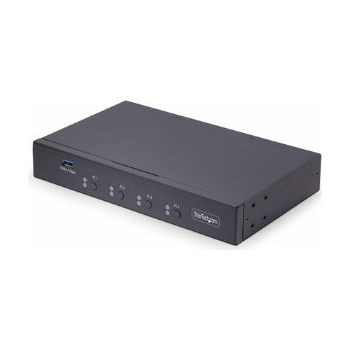 StarTech.com 4-Port KM Switch with Mouse Roaming, USB Switch for Keyboard/Mouse, 3.5mm and USB Audio, Peripheral Sharing for 4 Computers, USB 3.0 Switcher, TAA Compliant - Hotkey/Pushbutton Switching (P4A20132-KM-SWITCH) - Tastatur-/Maussch - 0065030902250 - image 1