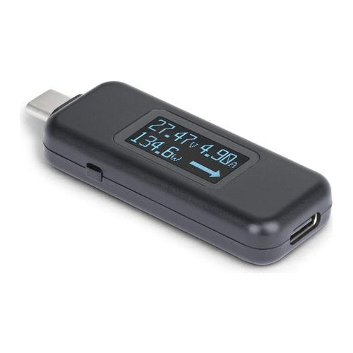 StarTech.com USB-C Power Tester, Bi-Directional Digital Voltage/Current - USB-C Stromtester - digitales Multimeter, bidirektional - Schwarz (USBC-PWRTESTER) afbeelding 1